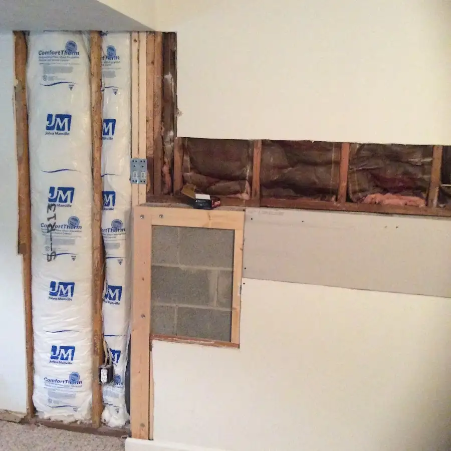 Wall insulation replacement during Contents Cleaning & Restoration in New Hanover